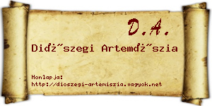 Diószegi Artemíszia névjegykártya